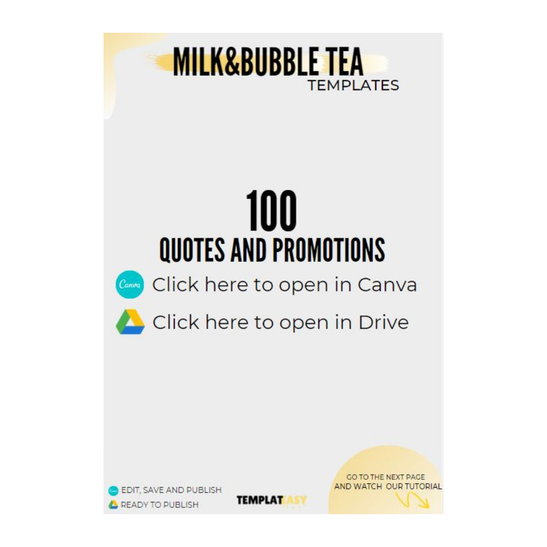 100 Milk Tea Shop Templates – TemplatEasy